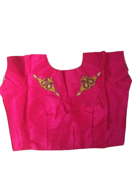 Raw Silk Pink Designer Blouse 156